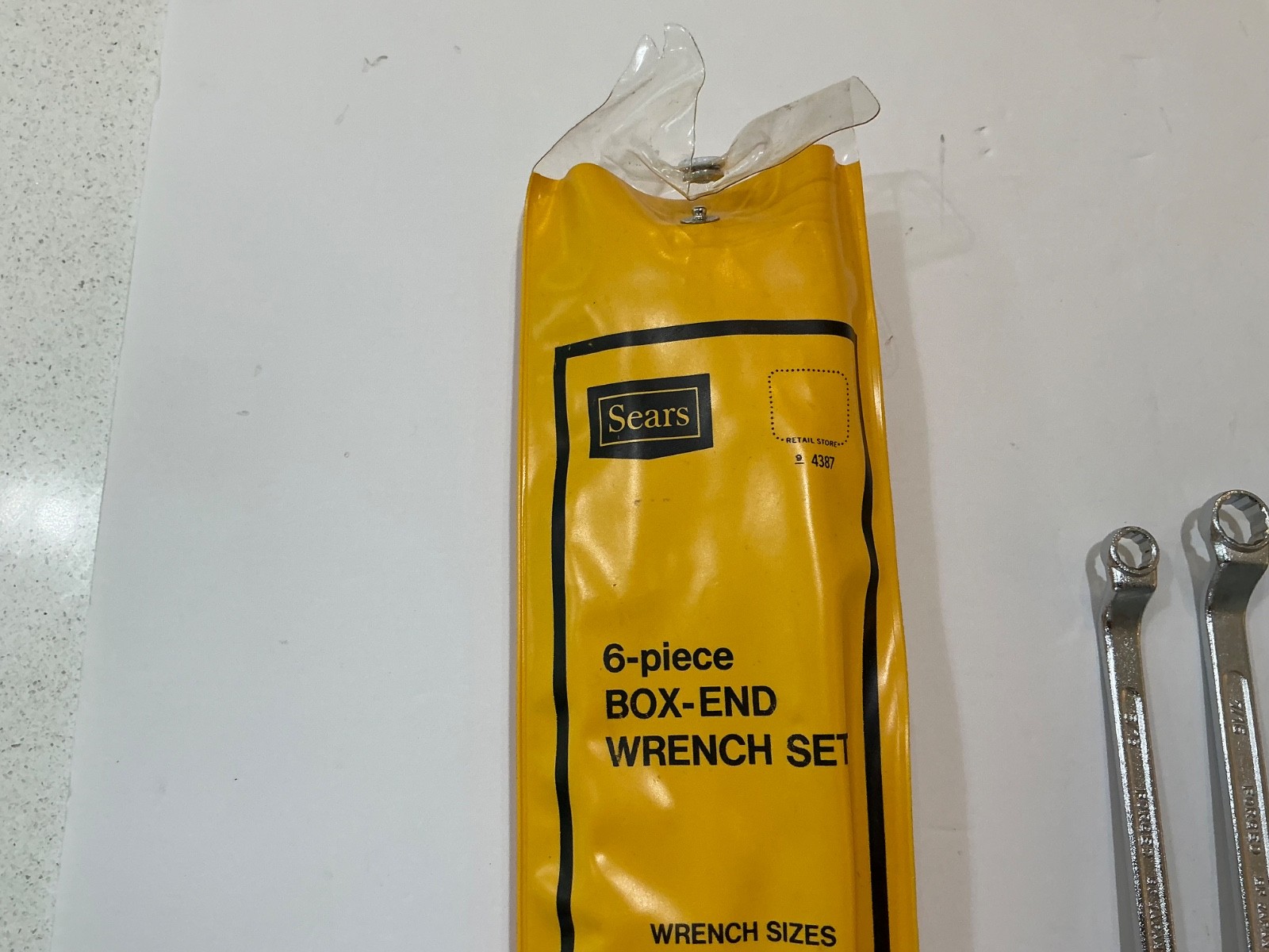 Vintage NOS Sears brand 6 box end wrench set SAE 4387 1/4” to 7/8” Japan