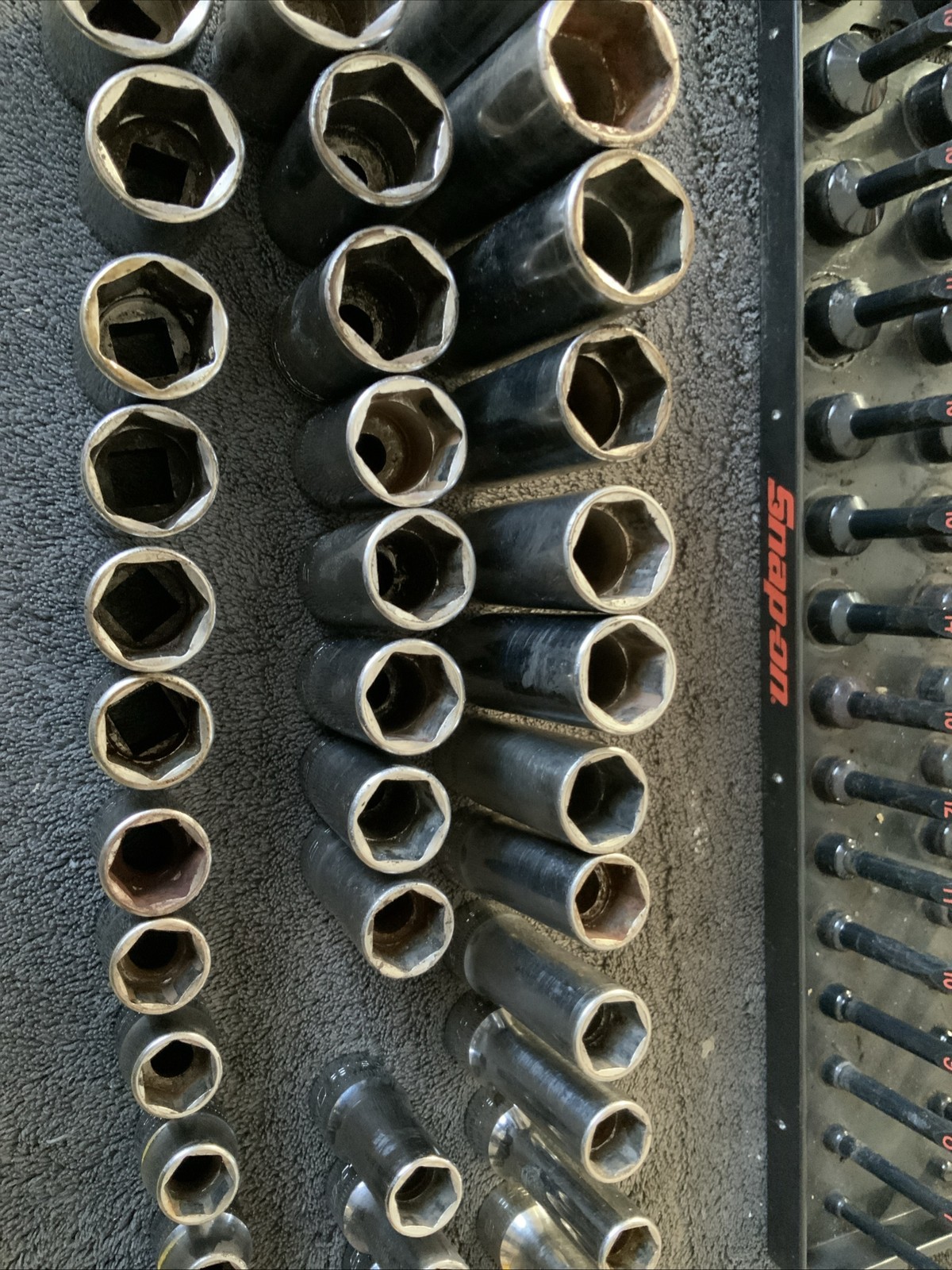 Snap On 3/8” Drive Shallow, Semi Deep And Deep Socket Sets, Missing 1….8-19mm…..
