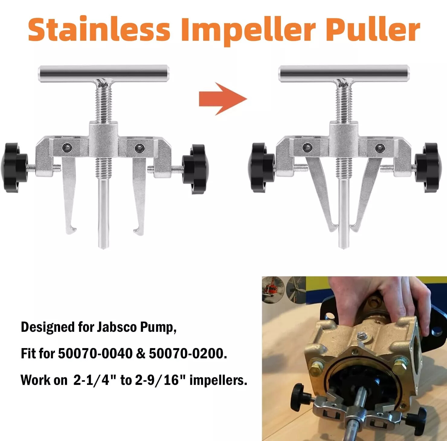 660040-1 Impeller Puller/Removal Tool for Jabsco Pump Impellers 2-1/4″ to 2-9/16