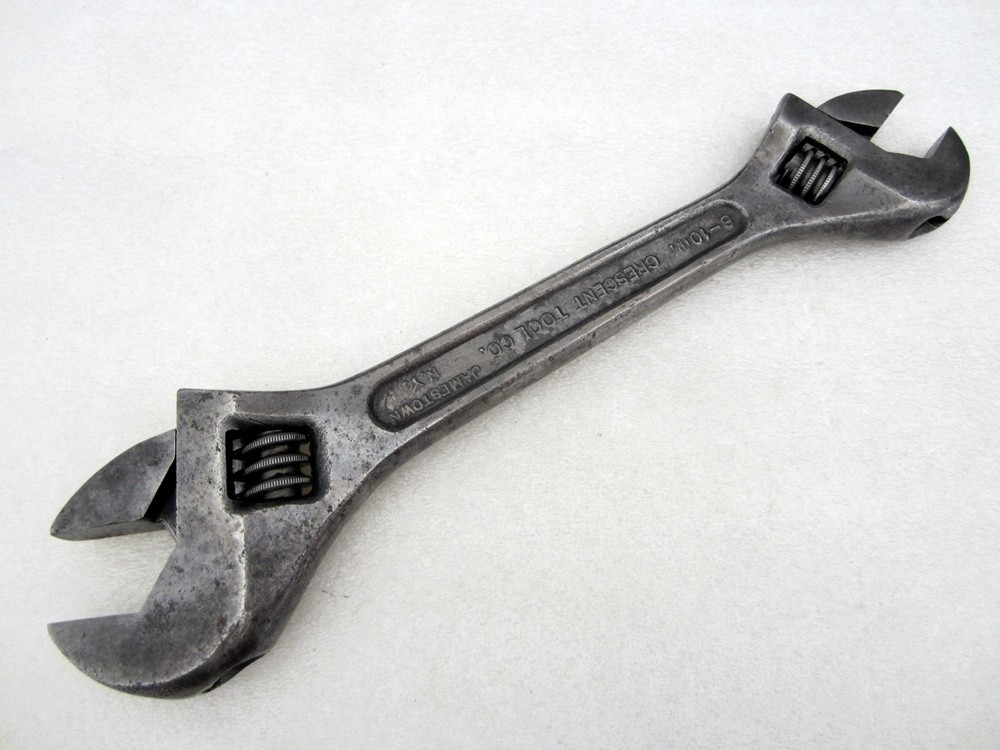 Vintage Crescent 8″ & 10″ Double Adjustable Wrench 8-10 Made in USA