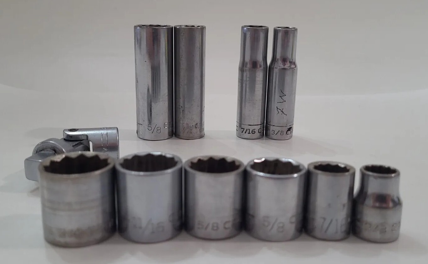 3/8″ Drive Craftsman V series Socket Set 12 point 6 point Deep Regular Sockets