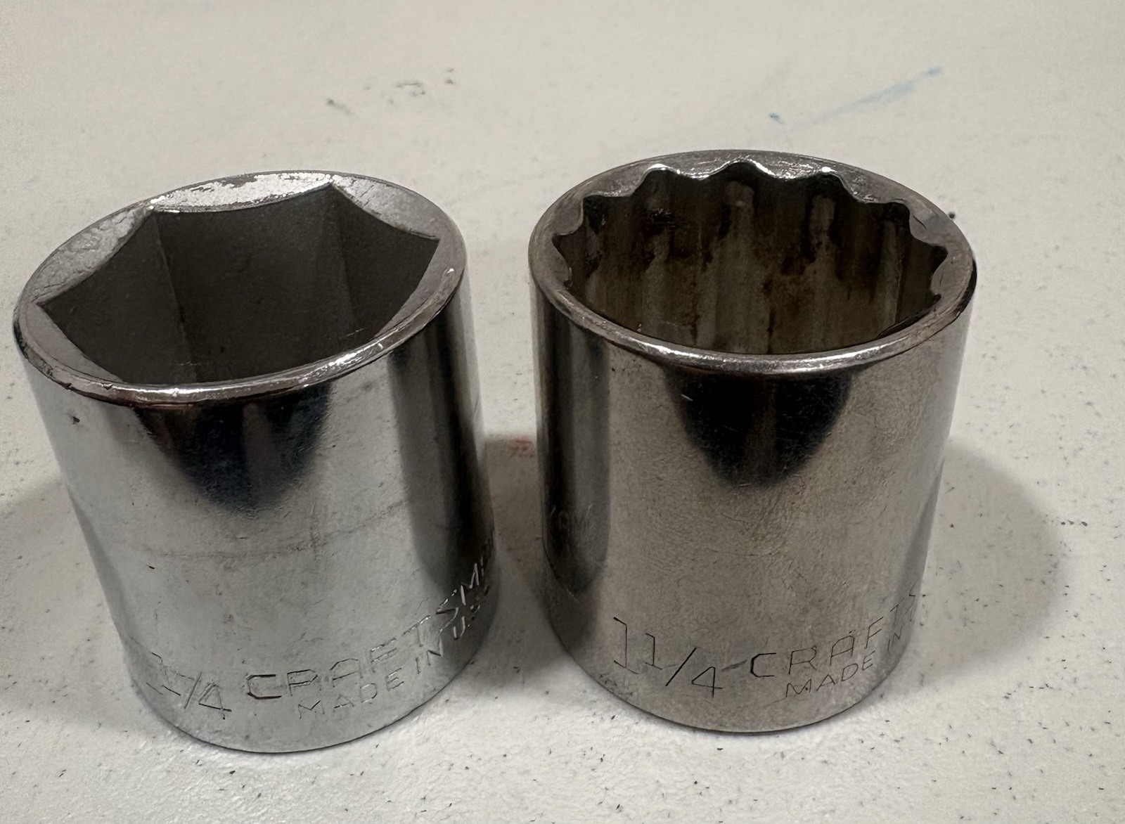 Craftsman 2 Pc Sockets 1/2 Drive 1 1/4 6 Point And 12 Point Made In USA