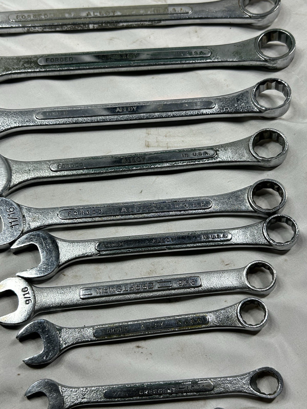 SK Tools SAE 13pc Combination Wrench Set 12/6pt 1/4”-1” USA Model 1714