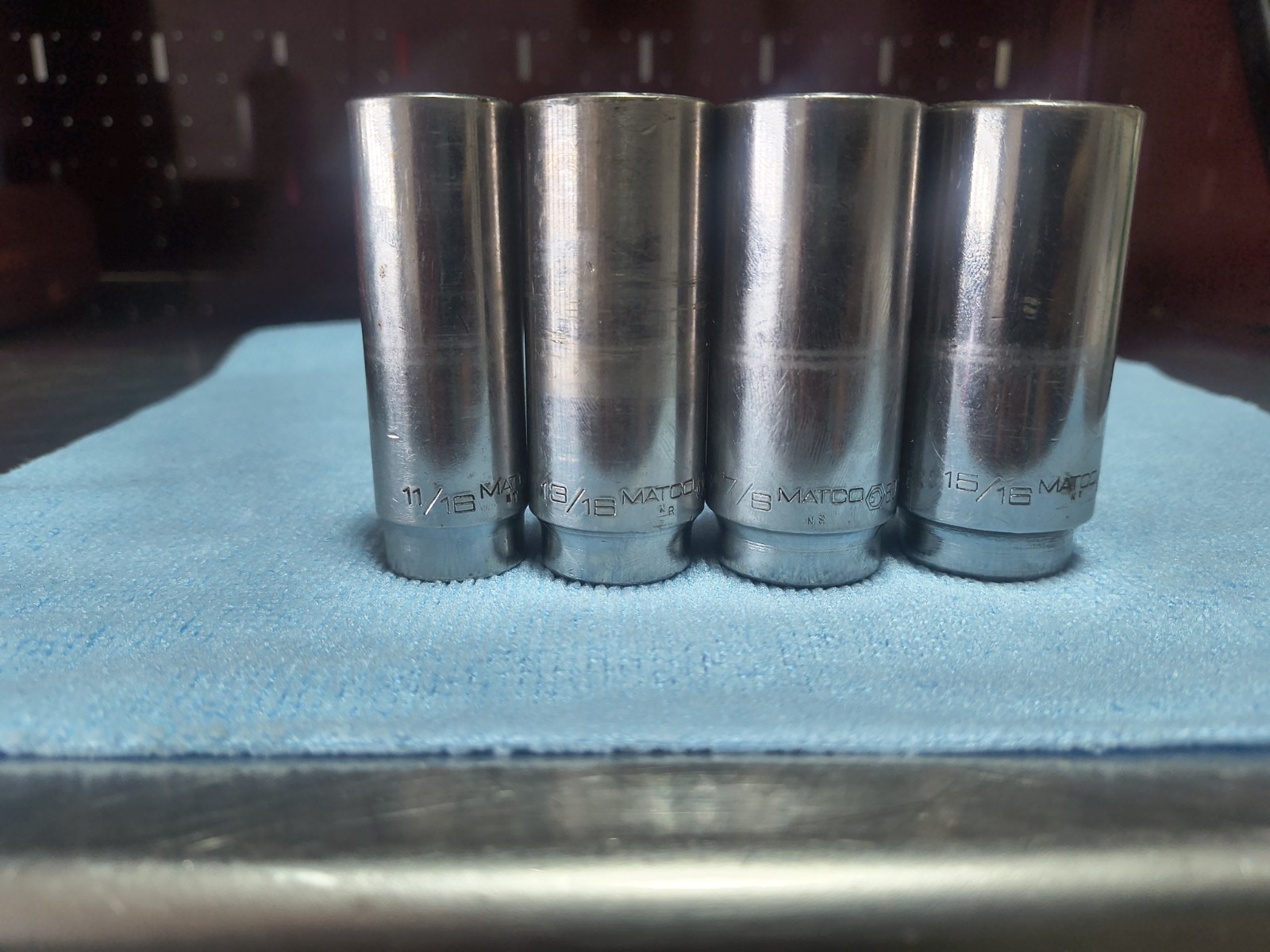 Matco Tools 3/8″ Drive Deep Chrome Opti-Torque 12-Point SAE Socket 4-Piece Lot