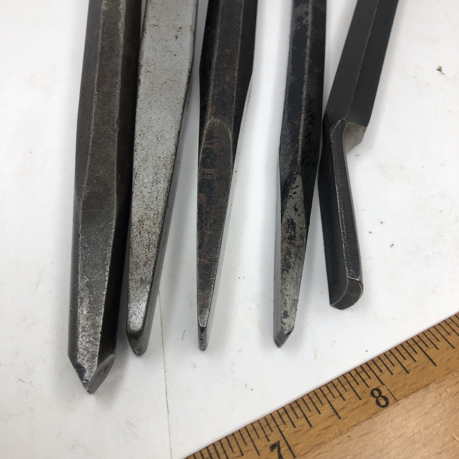 (5) Mix Lot of Craftsman-Williams-Bonney-Proto-Mac Tools Cold Chisel Chisels Set