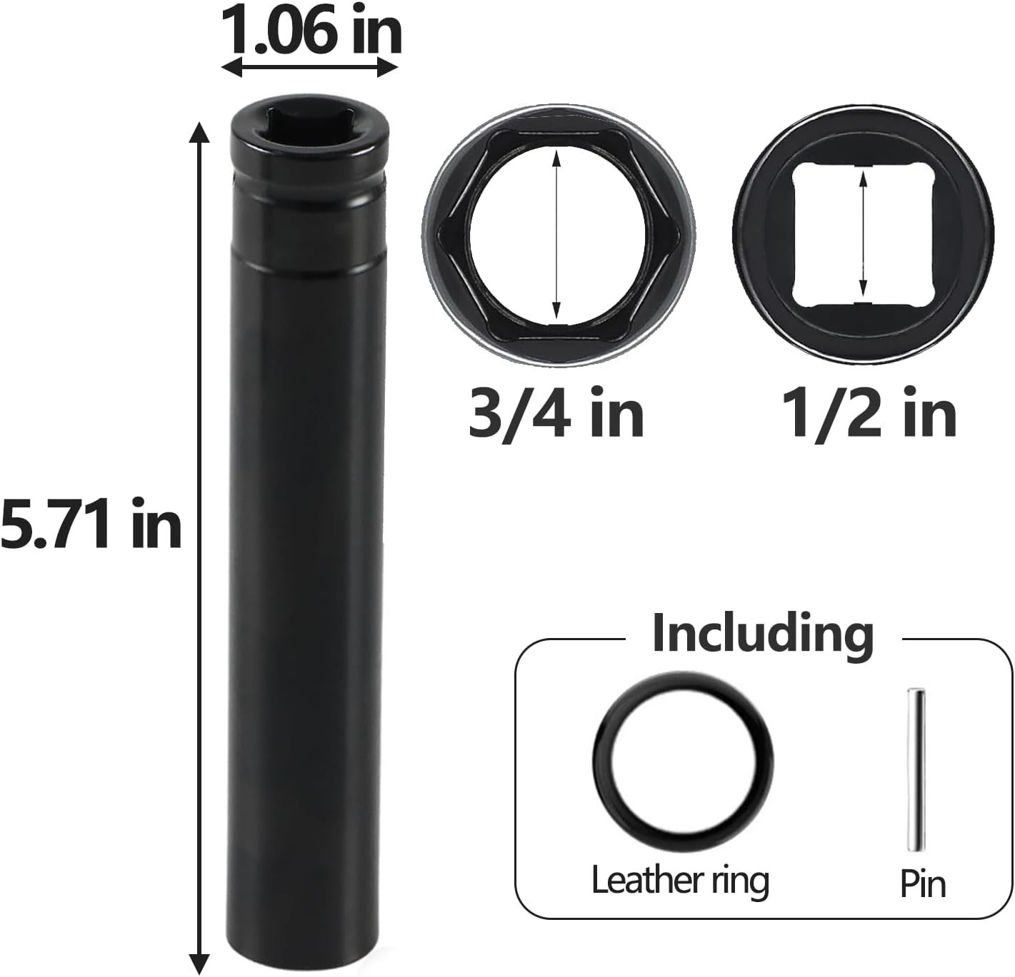 3/4″ & 1/2″ Socket Truck Cage Bolt, 5.67 inches Removal Puller Tool Compatibl…
