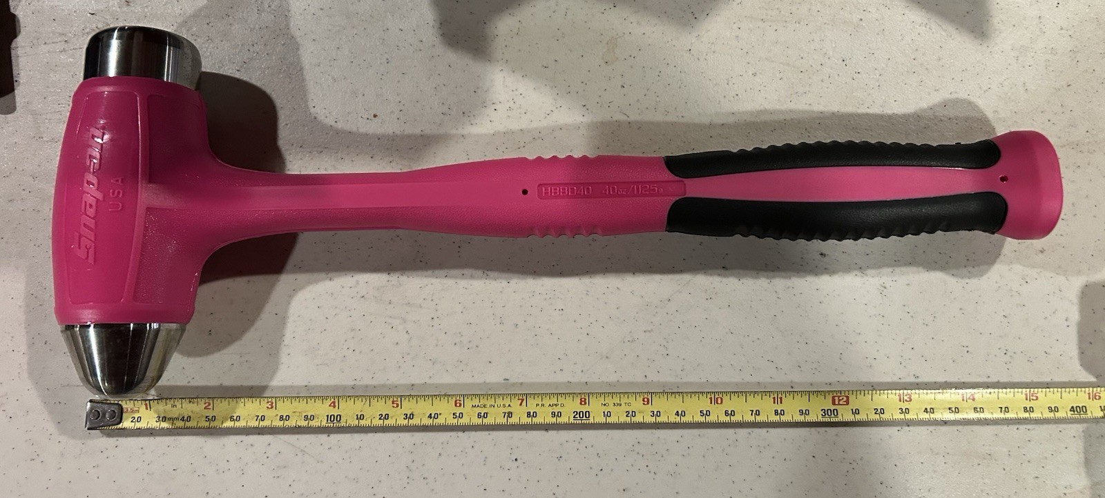 NEW RARE PINK Snap On Tools HBBD40P 40oz Dead Blow Ball Peen Hammer USA