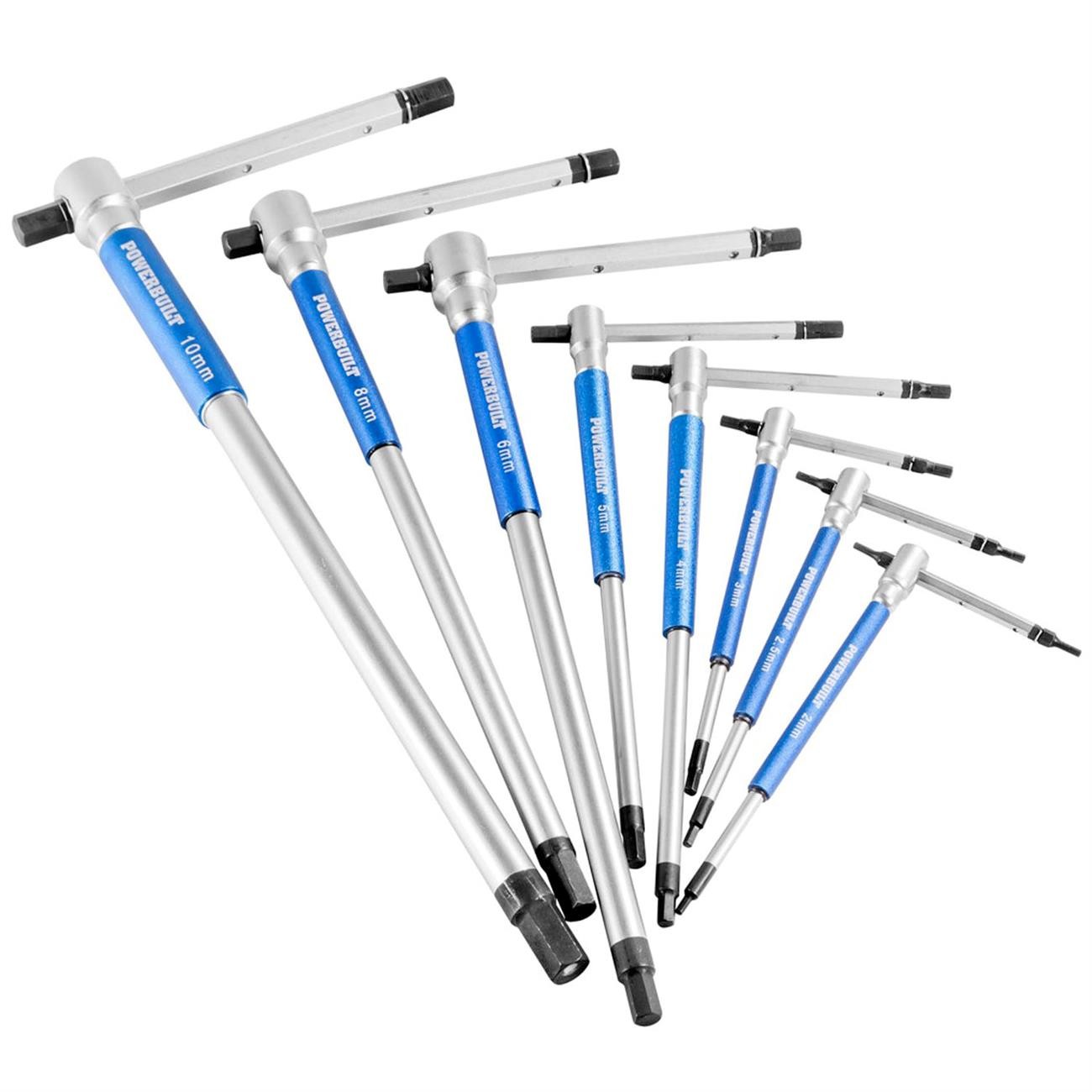Powerbuilt 941645 T-Handle Hex Key Wrench Set, Metric, 8 Piece