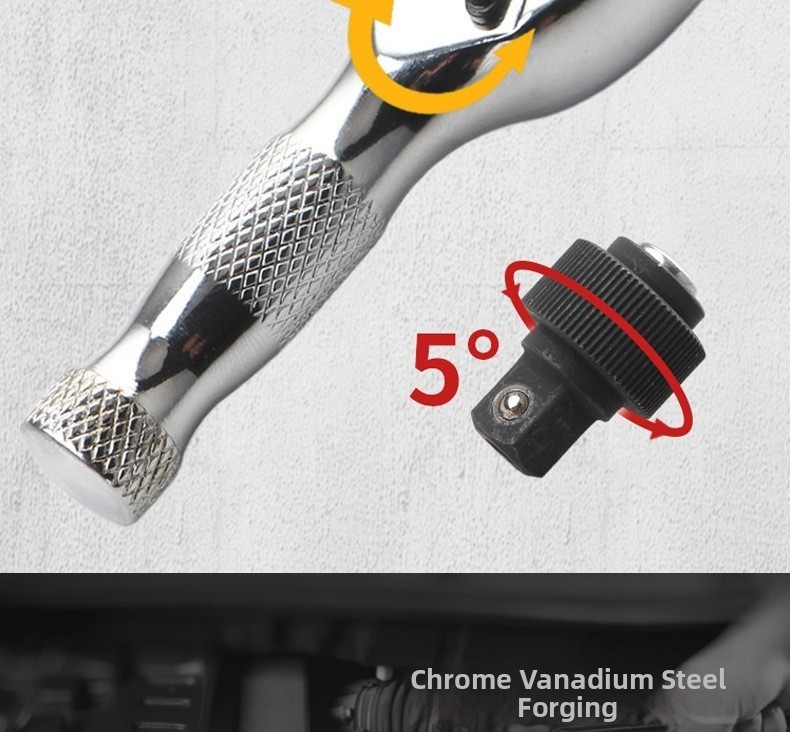 Short Handle 72 Tooth Ratchet Wrench Set with Quick Release Socket System