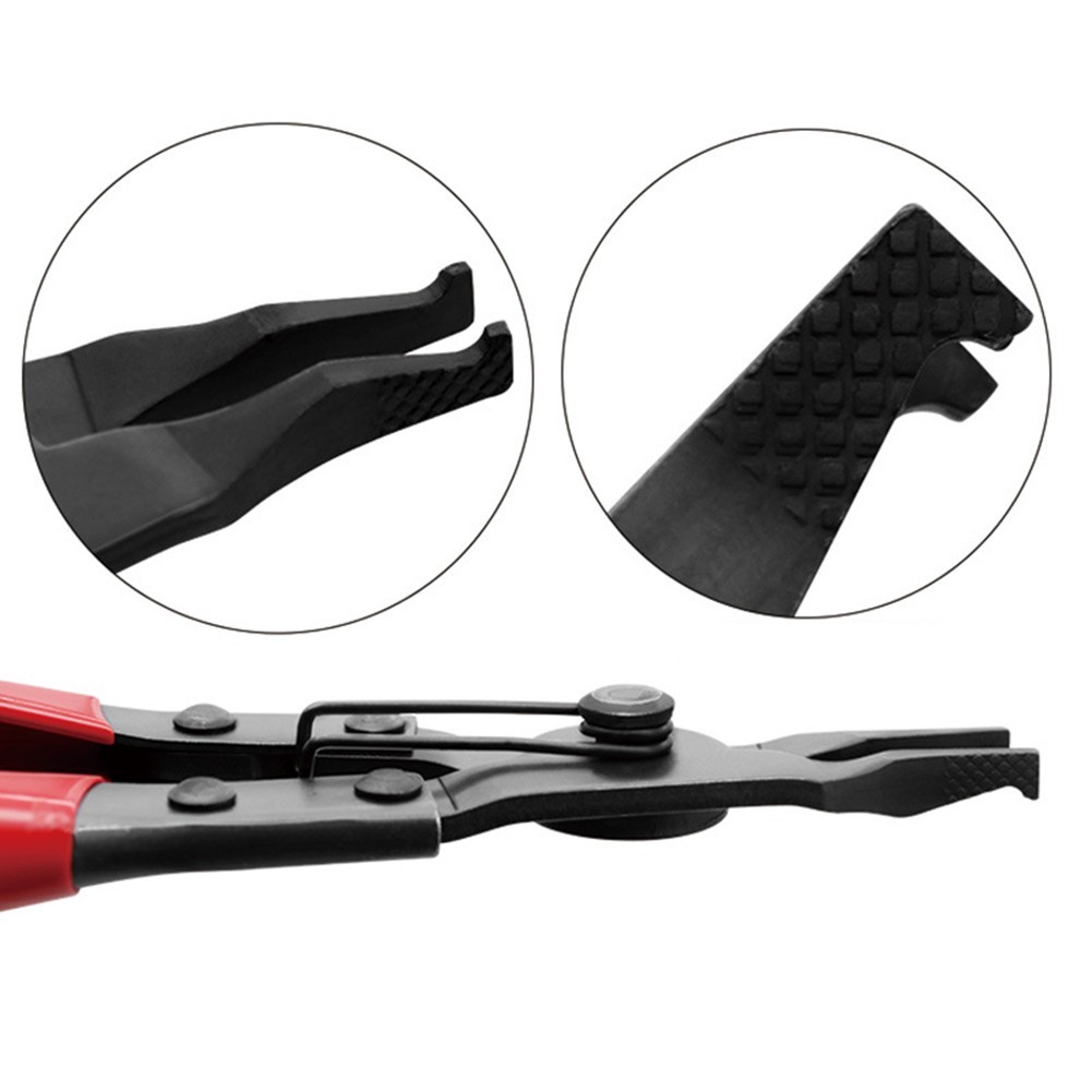 1 Pcs Rubber+Aluminum Alloy Black+Red Flat Mouth Steel Ring Pliers -New