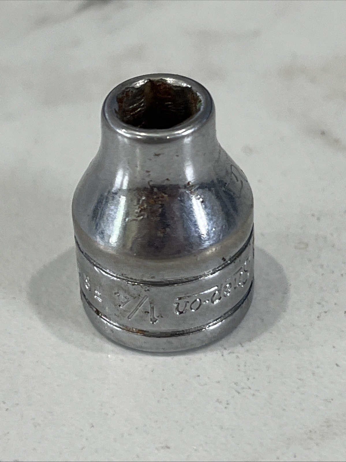 Snap On 3/8″ Drive 1/4″ 6PT SAE Shallow Chrome Socket FS081