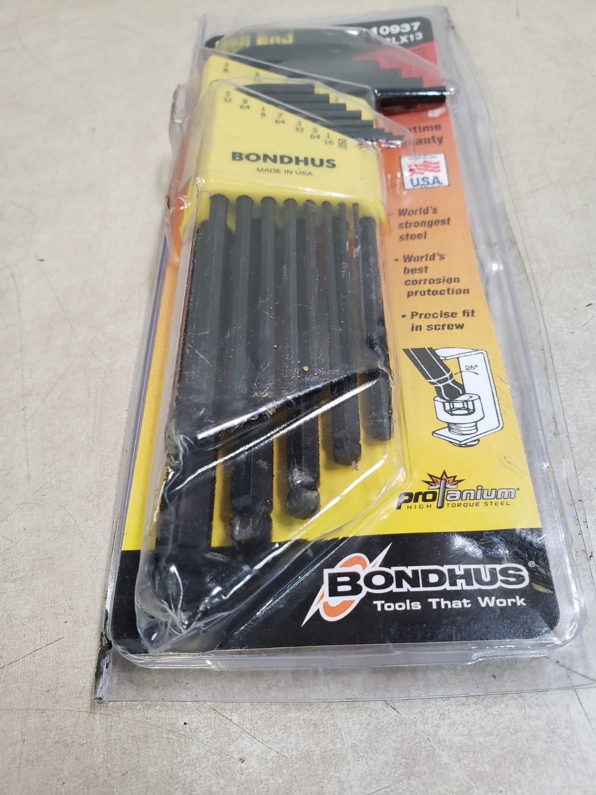Bondhus 10937 13pc Set Balldriver L-Wrench .050-3/8″