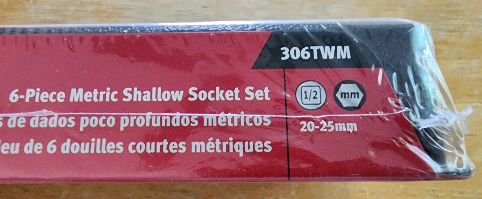 Snap-on 1/2 drive 20-25 mm 6-point Flank Drive Shallow Socket Set 306TWM In Tray