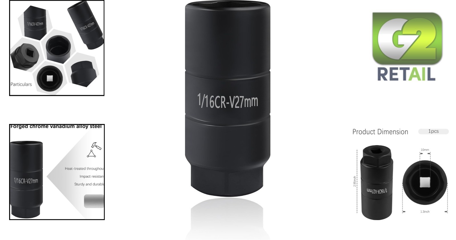 Hex Drive 1 1/16″ Socket for Quick Oil Pressure Switch Removals – Steel Black