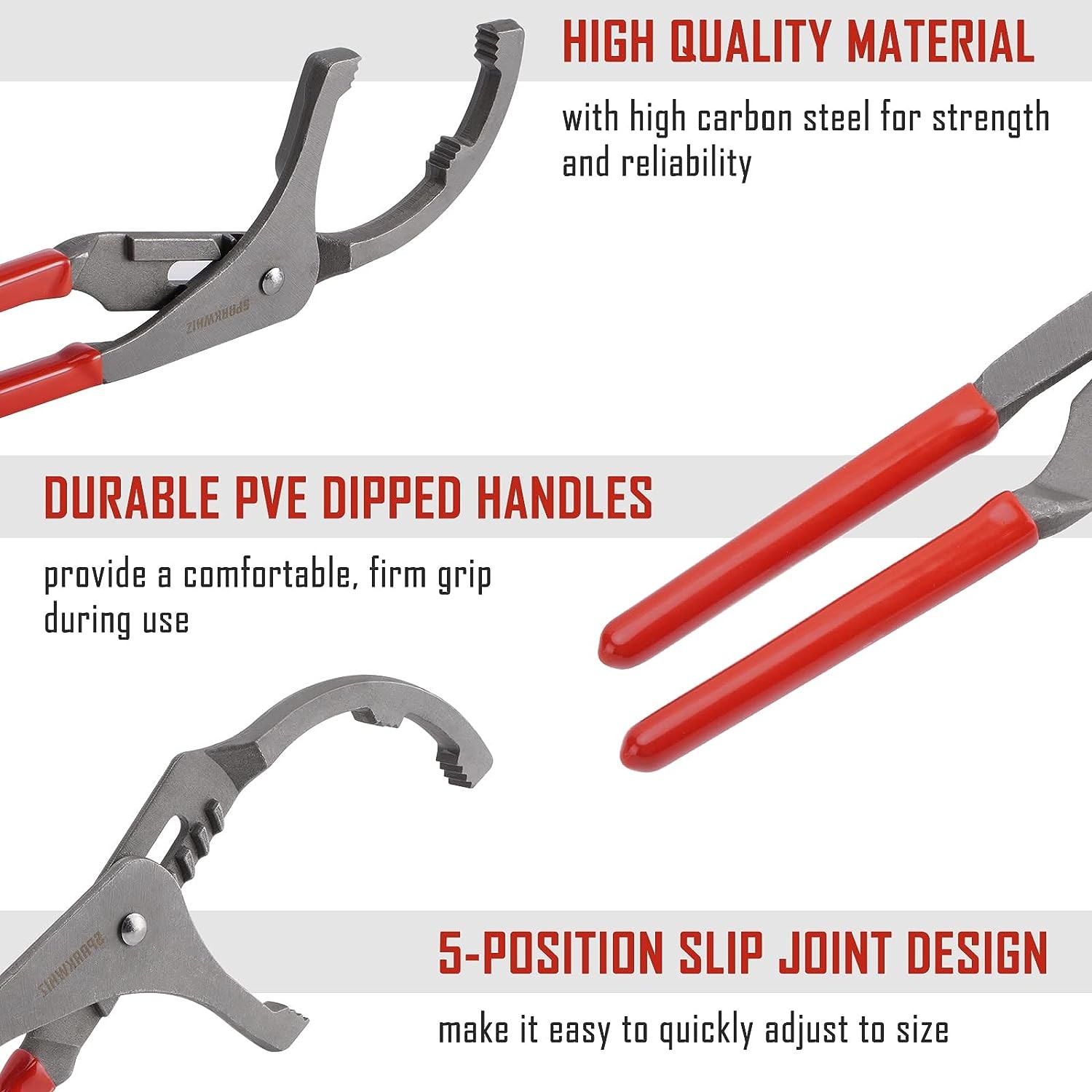 7pcs Swivel Oil Filter Wrench Removal Tool 2-3/4″ – 5-1/4″, 9″ 12″ Filter Plier