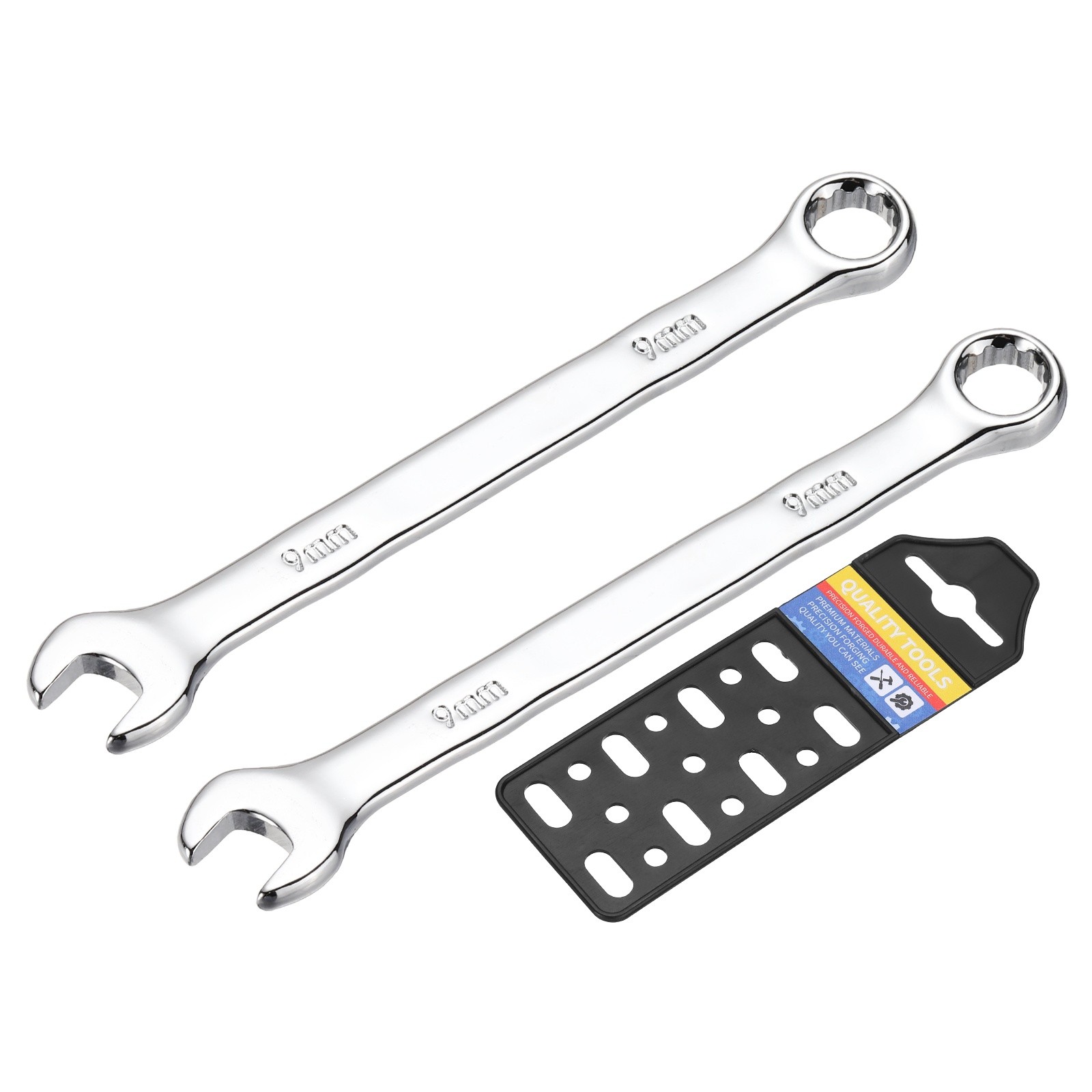 9mm Metric Combination Wrench, | Silver CR-V Steel, 2-Piece