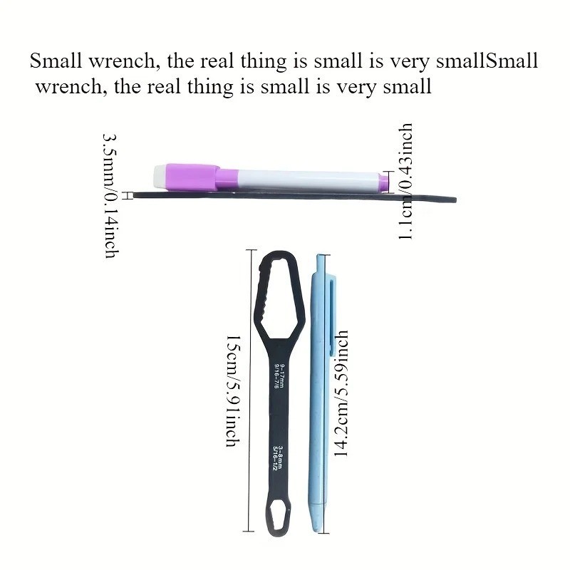 Universal Double Ended Wrench, Self-Tightening 3-17mm Screw Nuts Repair Wrench