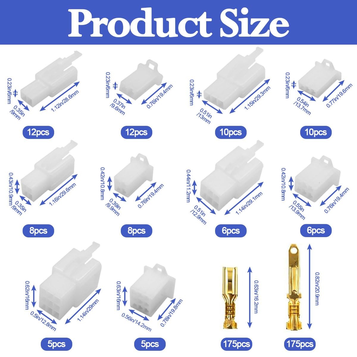 432pcs Automotive Electrical Wire Connectors Kit 1 2.8mm 2 3 4 6 9 Pin