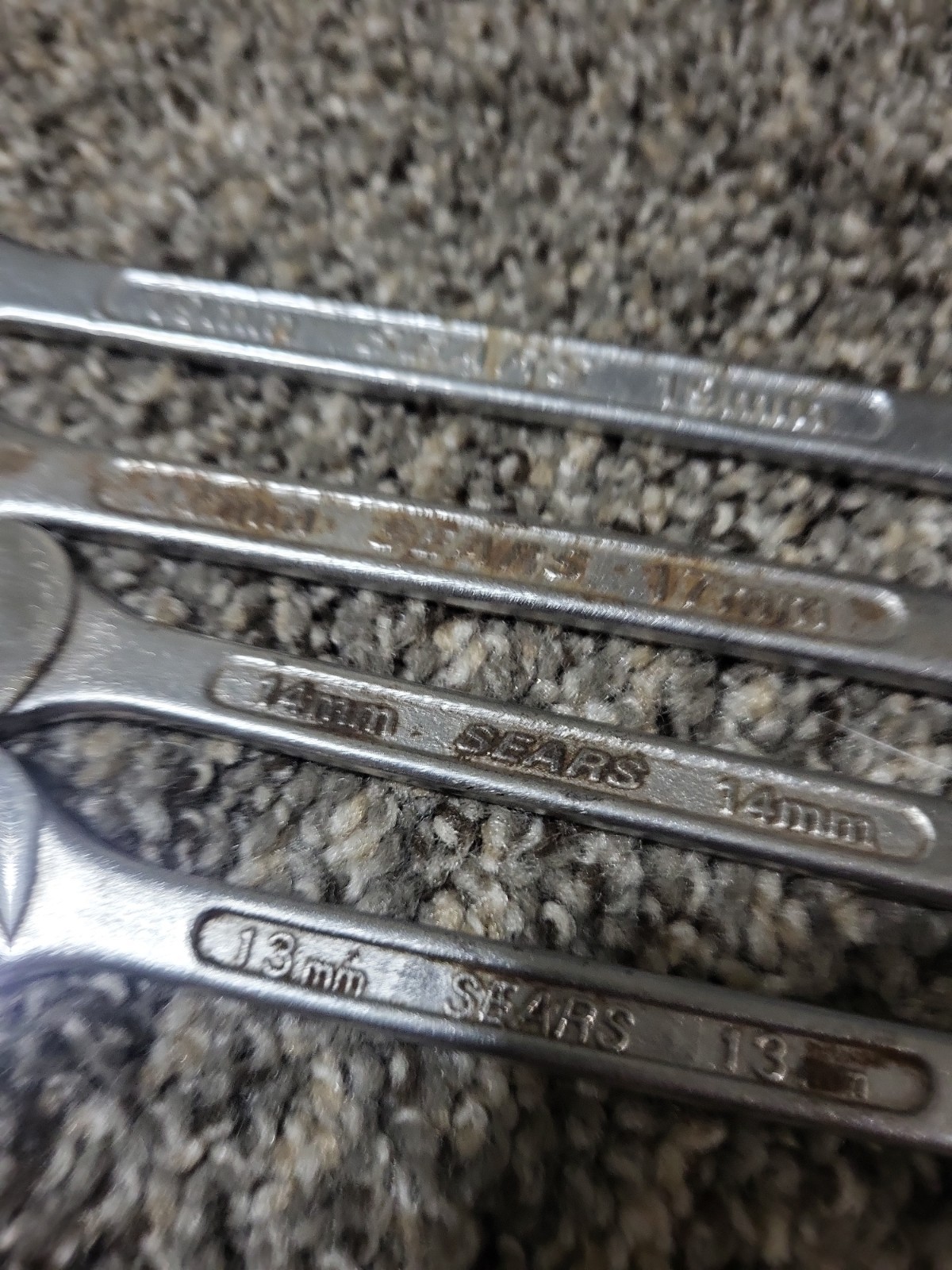 Vintage Set Of 4 Sears Combination Wrenches 13mm 14mm 17mm 19mm Drop Forged
