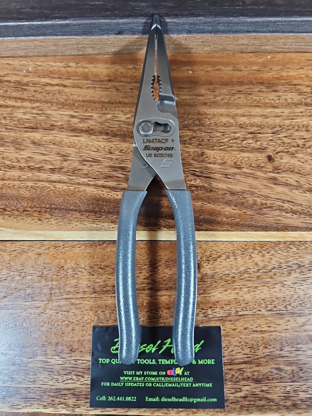NEW Snap On LN47ACF 9″ Needle Nose/Slip-Joint DARK TITANIUM Pliers FREE SHIPPING
