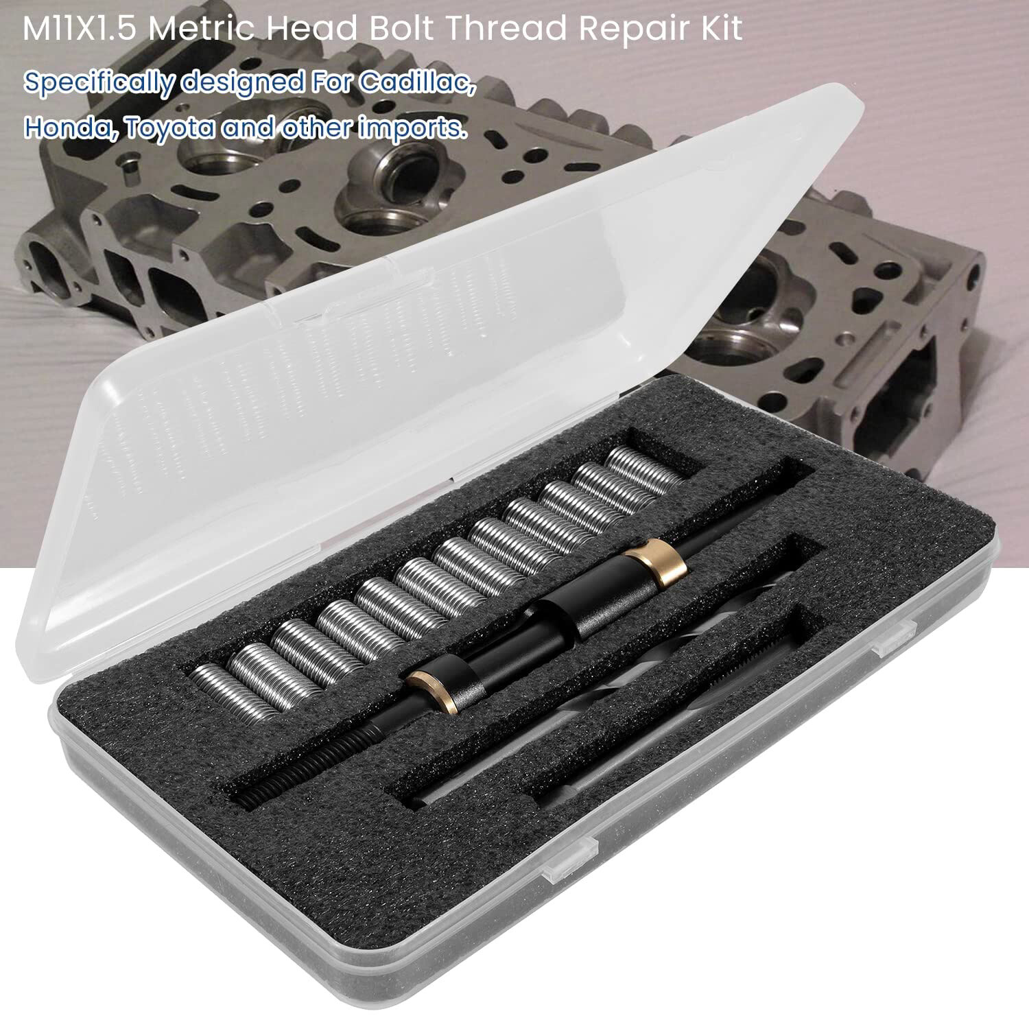 M11x1.5 35119S Head Bolt Thread Repair Tool Kits Fits for Cadillac Honda Toyota