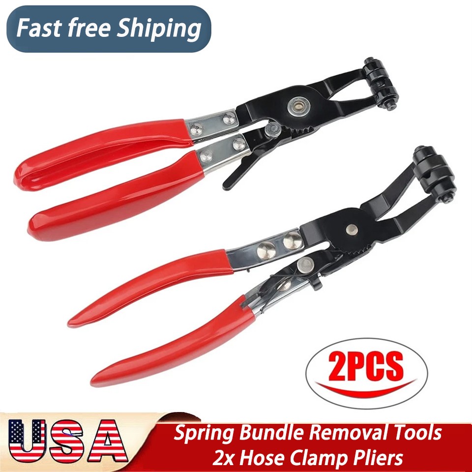 2x Hose Clamp Pliers Car Water Pipe Fuel Coolant Spring Bundle Removal Tools US