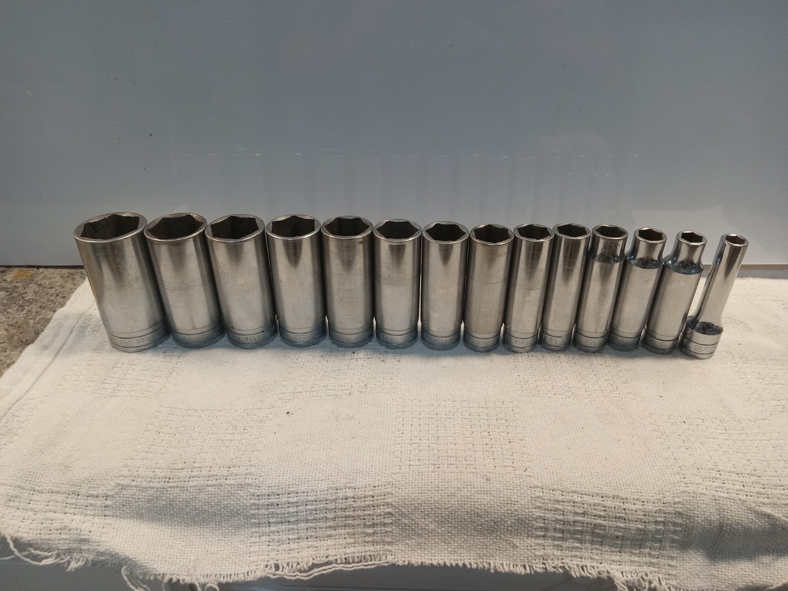 SNAP-ON TOOLS 1/2″ Drive 6-POINT SAE DEEP CHROME SOCKET SET 14PCS USA