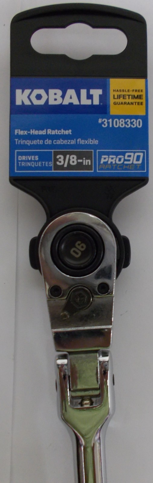 KOBALT 3108330 Pro 90 Flex Head Ratchet 3/8″ Drive 90-Tooth Fine Gear Ratchet