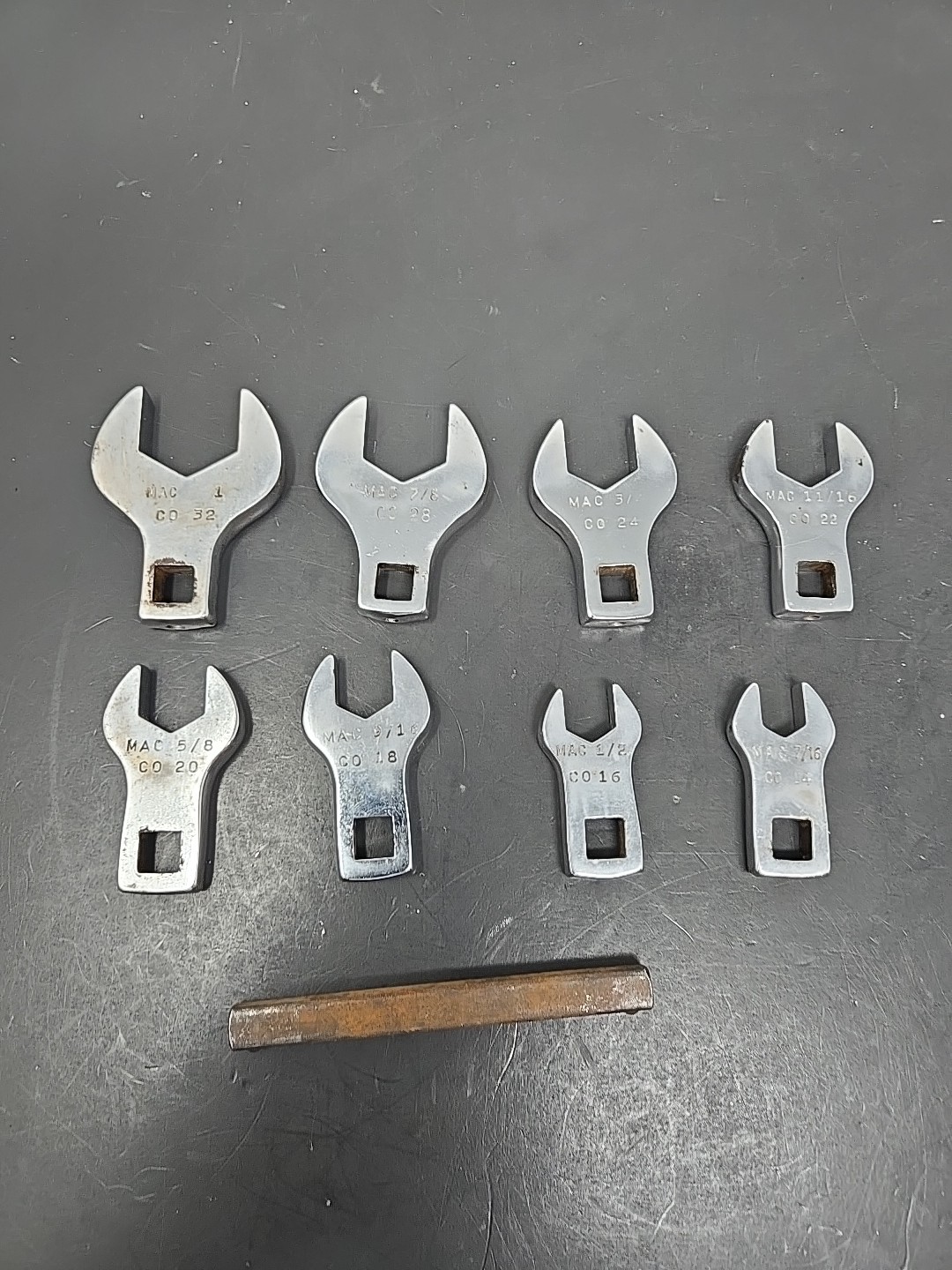 MAC TOOLS 8 Piece Crowfoot Wrench Set 1″ To 7/16, Co32 – Co14!