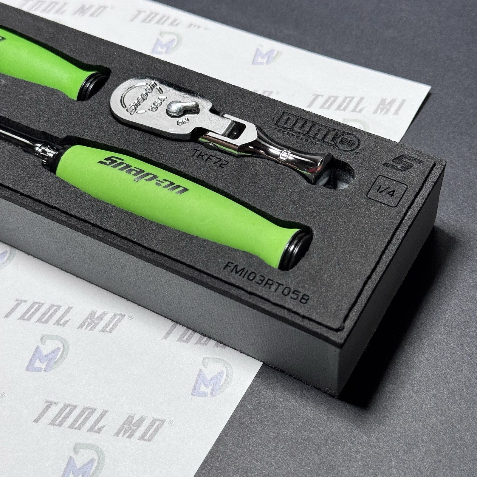 Snap-on Tools USA NEW REVERSE GREEN Compact 3pc 3/8″ Drive Ratchet Set 103RT05F