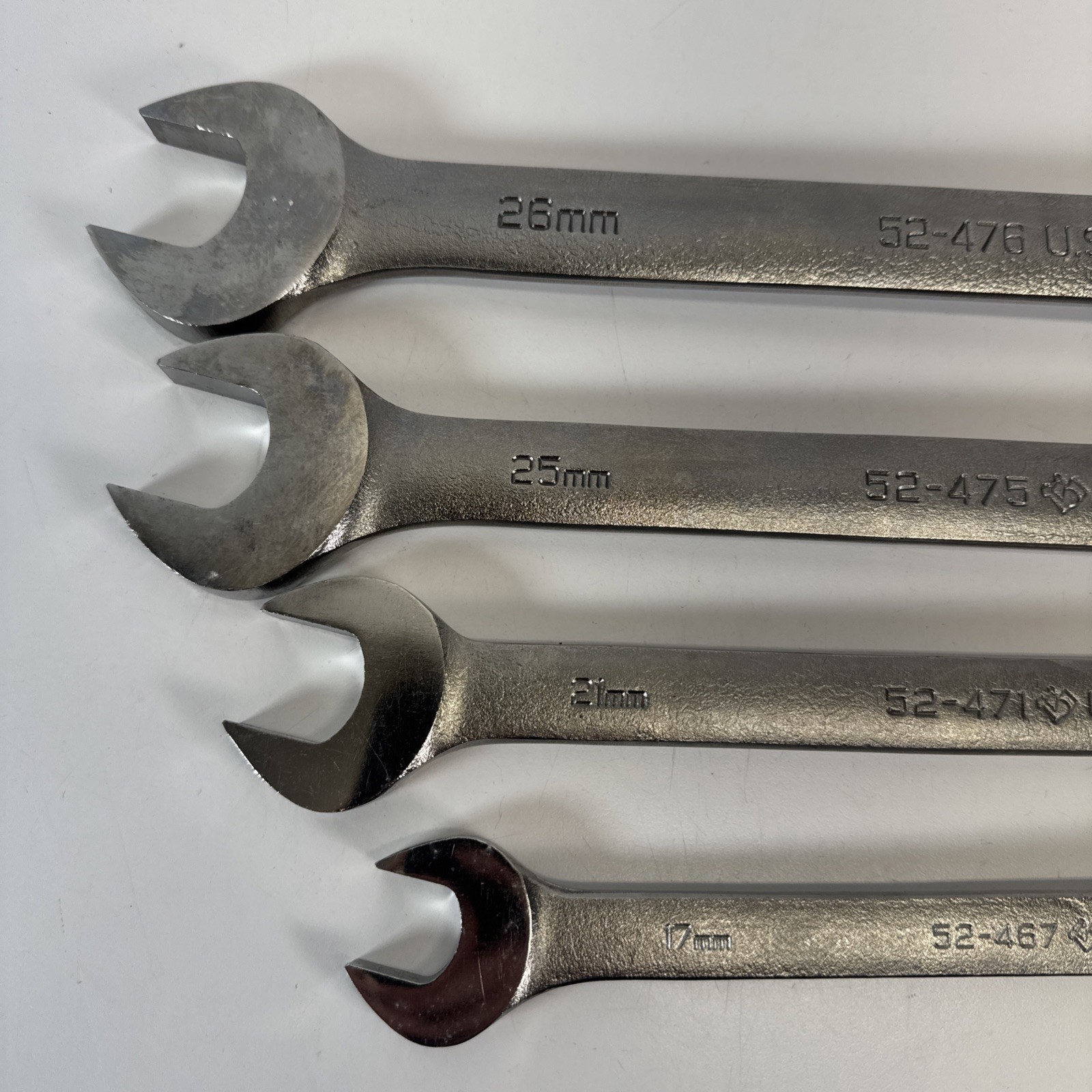 Armstrong USA Metric Combination Wrench Lot 17mm 21mm 25mm 26mm