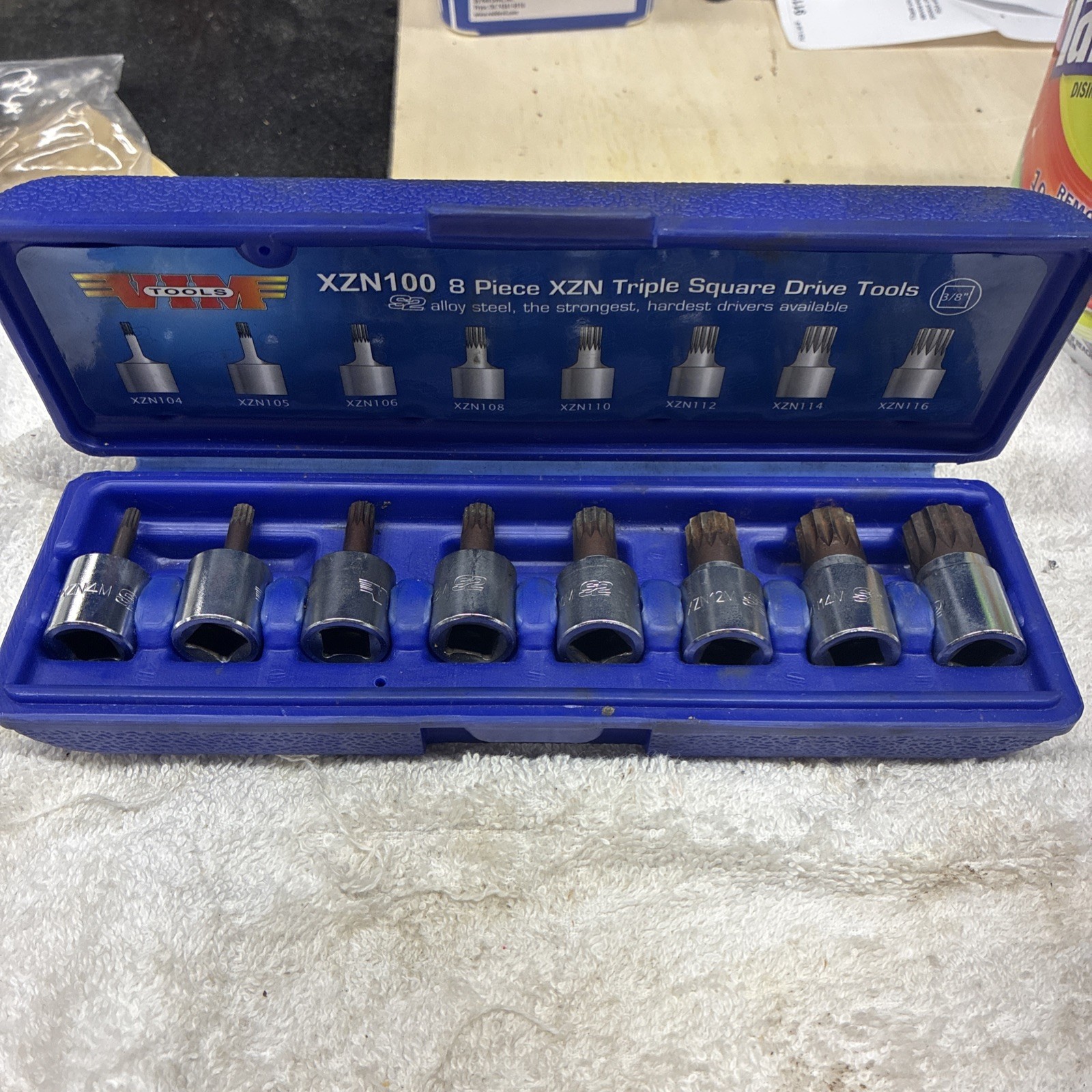 VIM Tools XZN100 8-Piece Triple Square (XZN) Driver Set – 3/8″ Drive 4M-16M