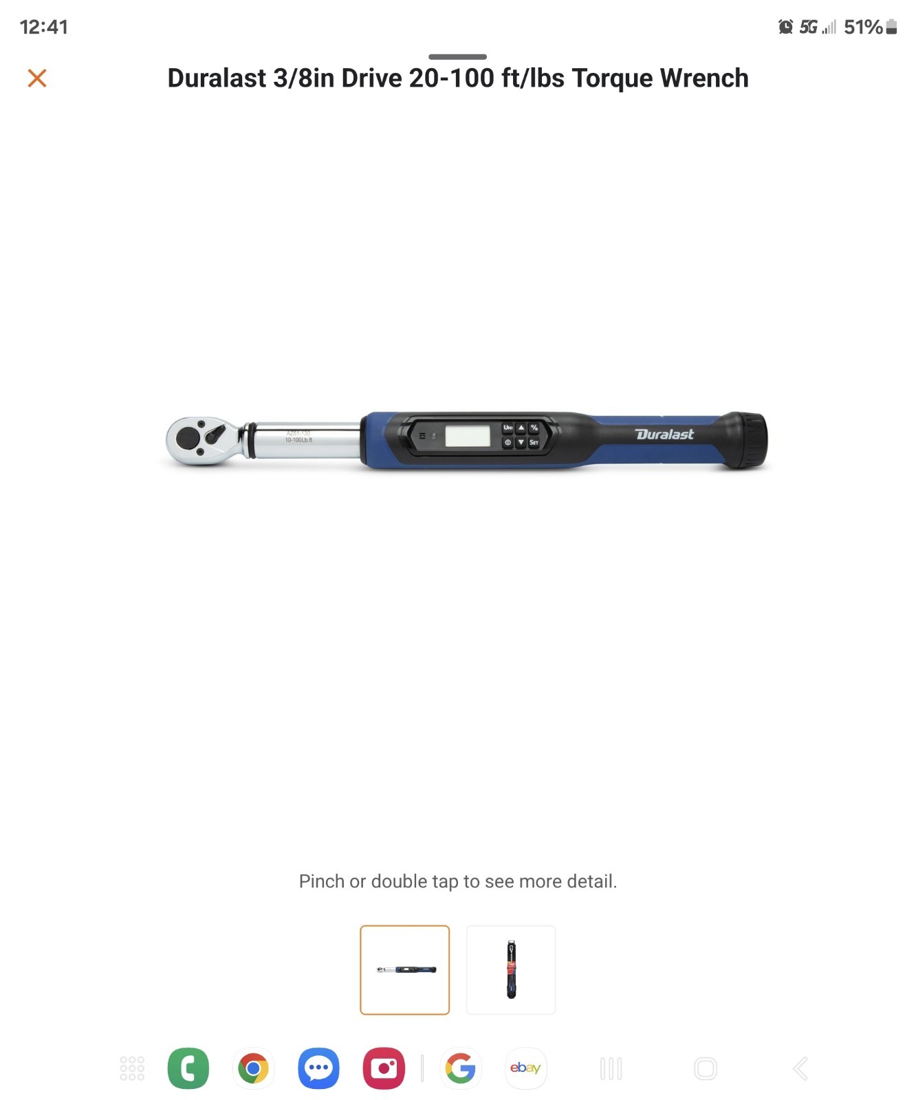 Duralast 3/8 Digital Torque Wrench 20-100 Ft Lbs