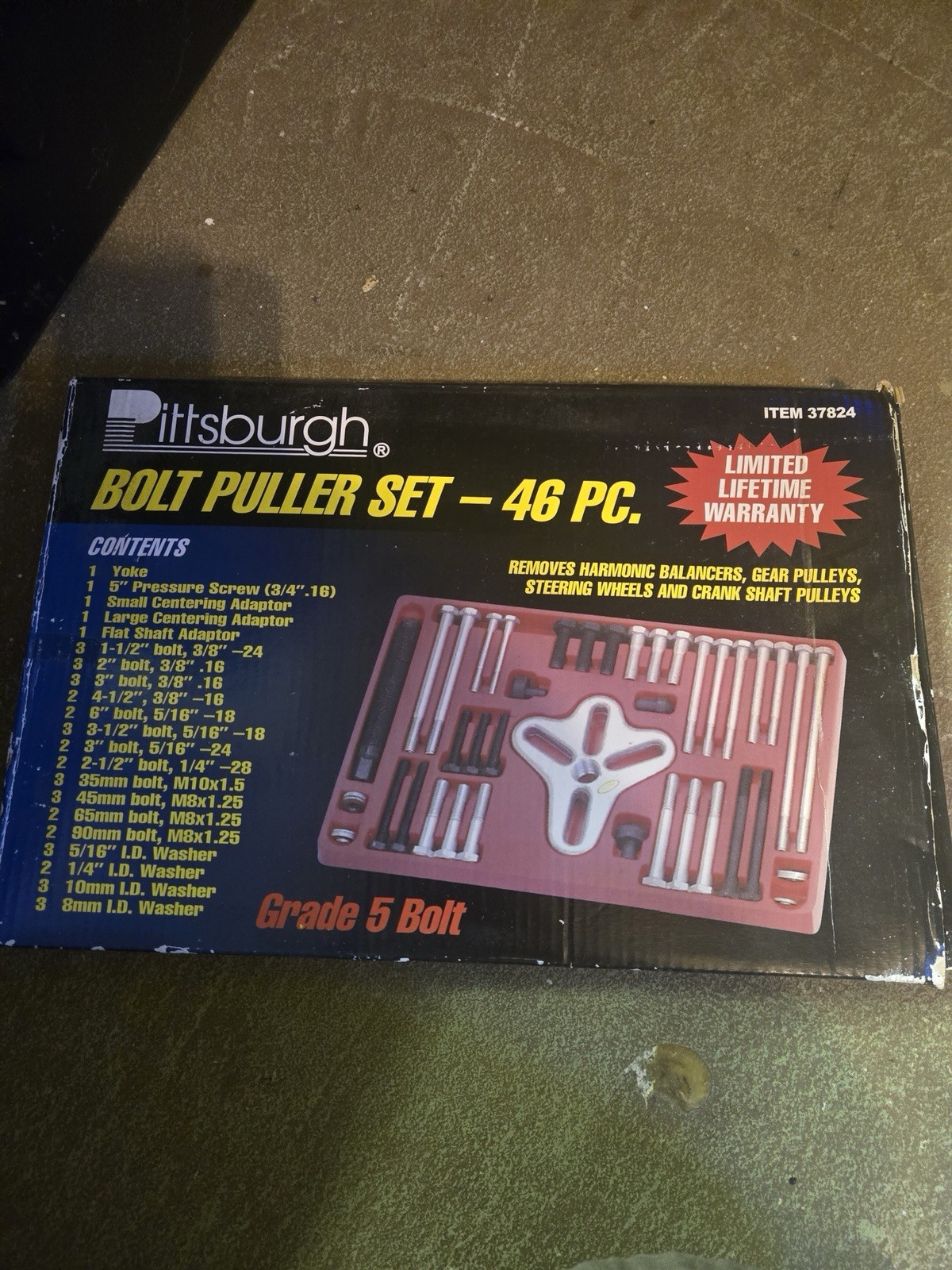 Pittsburgh Bolt Puller Set 46 Piece with Carrying Case