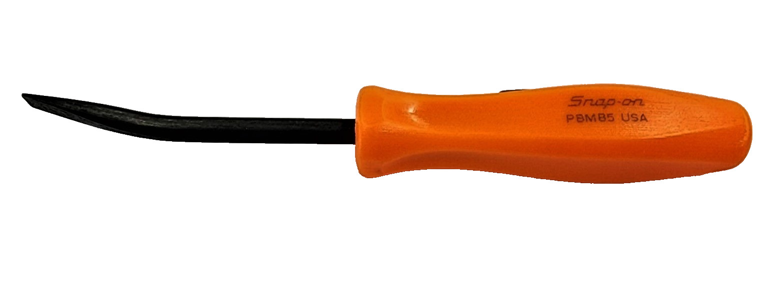 NEW* Snap-On POCKET PRY BAR SET ~ ORANGE HARD HANDLES, PBMB5O & PBMS5O – 5″ LONG