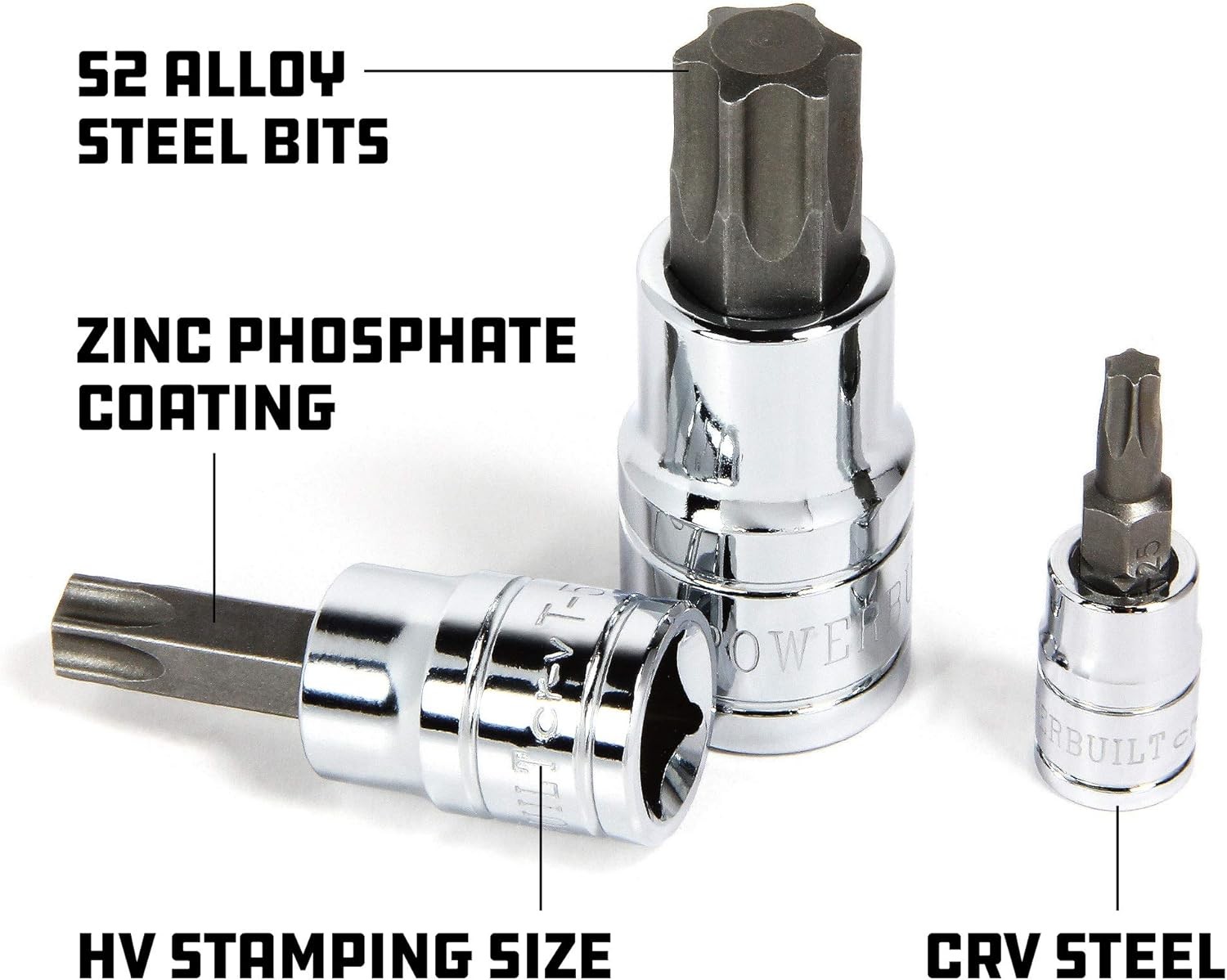 Powerbuilt T-70 Star Bit Socket, 1/2 Inch Drive, Torx, High T 70, Silver