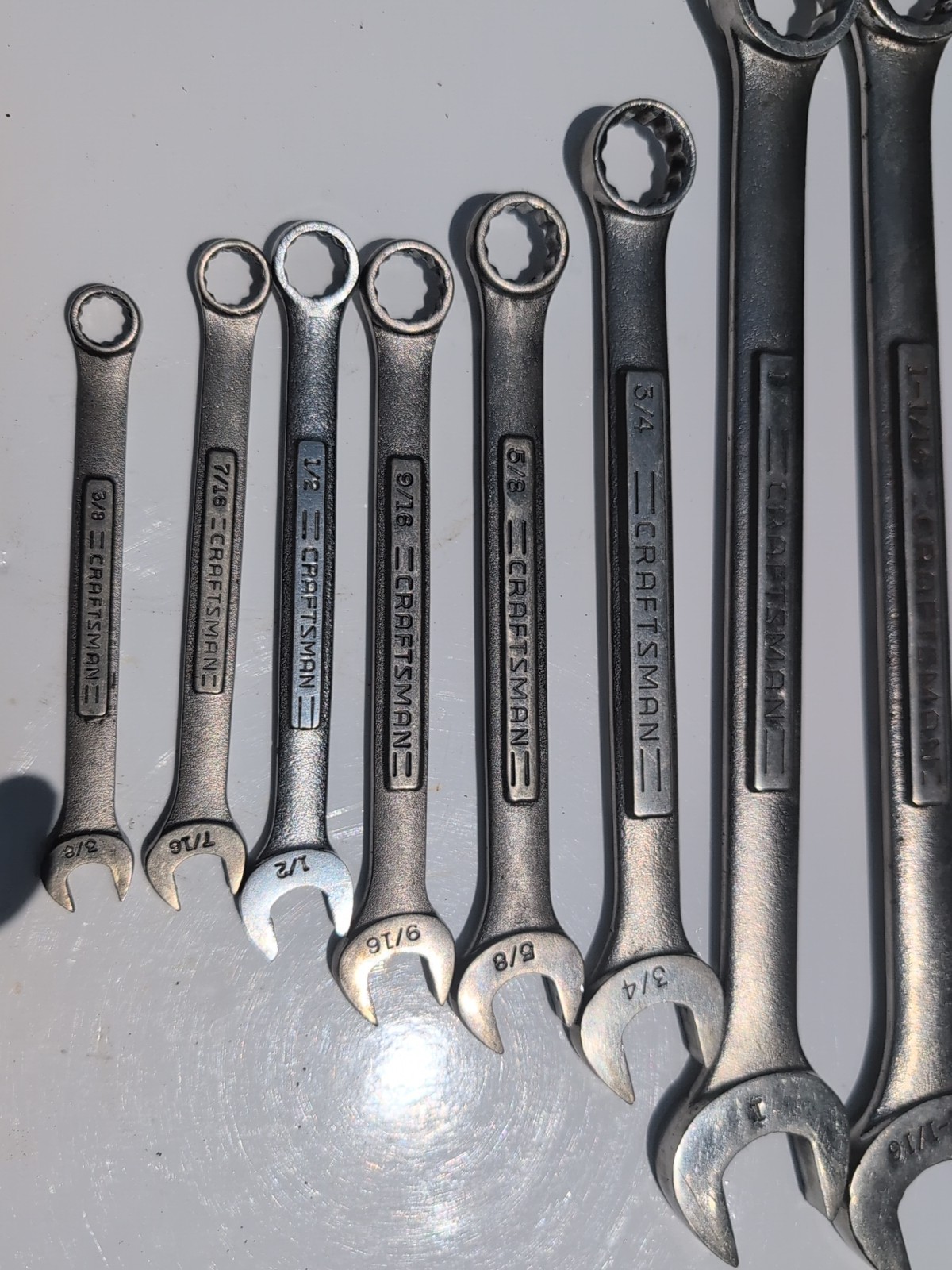 Lot Of 8 Vtg USA Craftsman combination wrenches VA series 3/8” to 1-1/16” nice!
