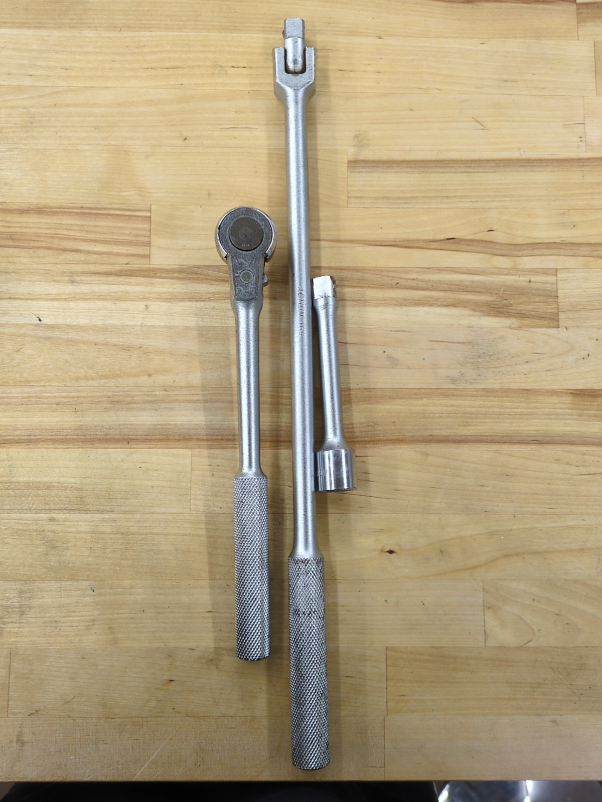 Vintage Action 1/2″ Drive Ratchet #77A, Action Breaker Bar #16A + 5″ Ext 53A