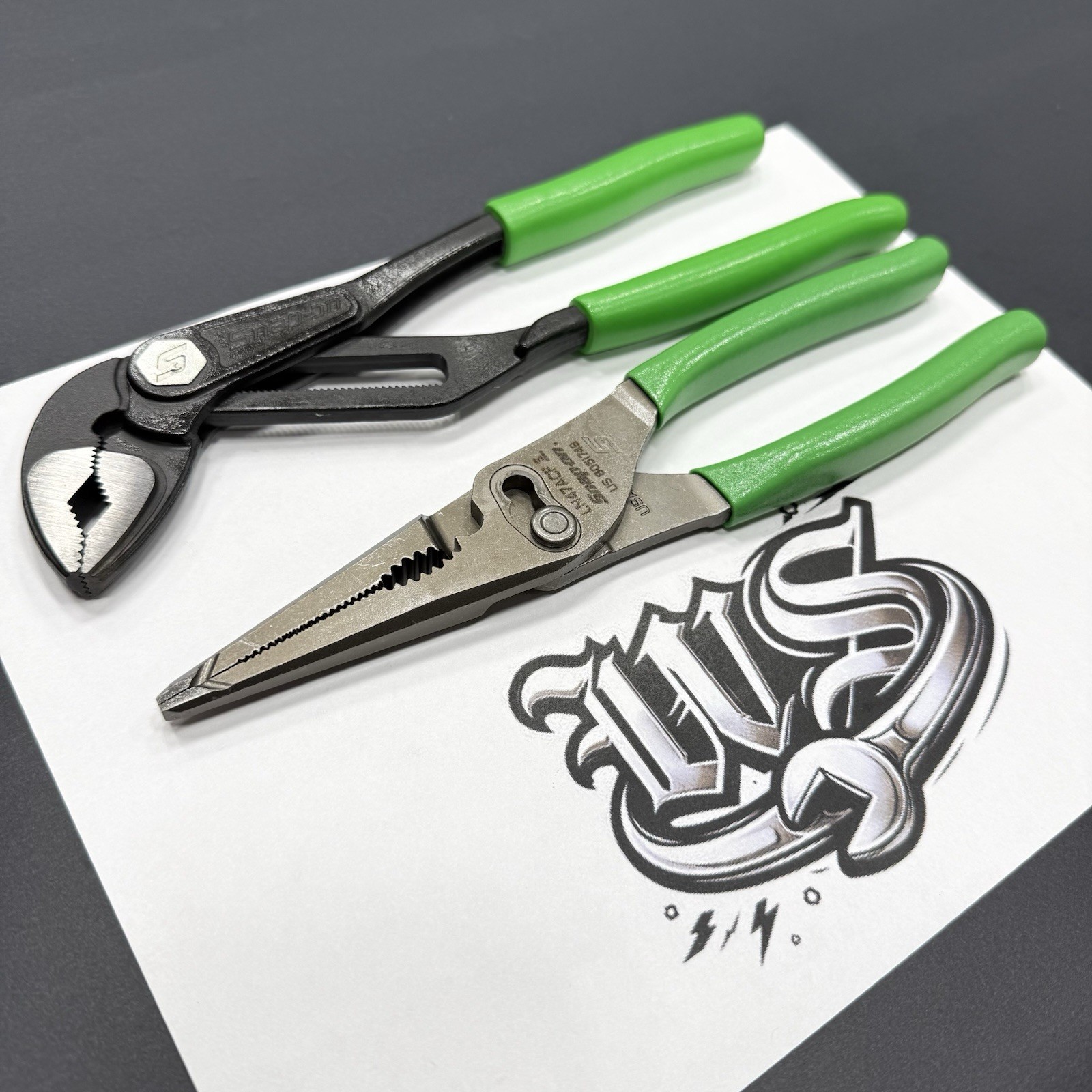 Snap-on Tools USA NEW 2pc GREEN Soft Grip Assorted Pliers Set LN47ACF AWPBX10