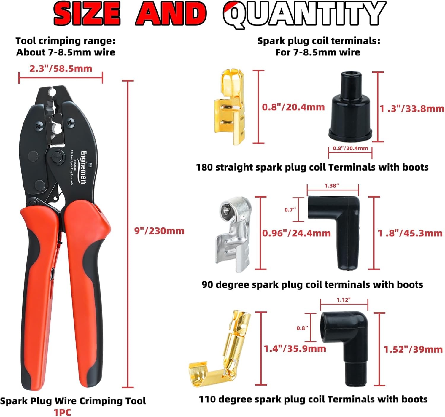 Spark Plug Wire Crimping Tool Kit, Ratchet Crimper for Crimping…