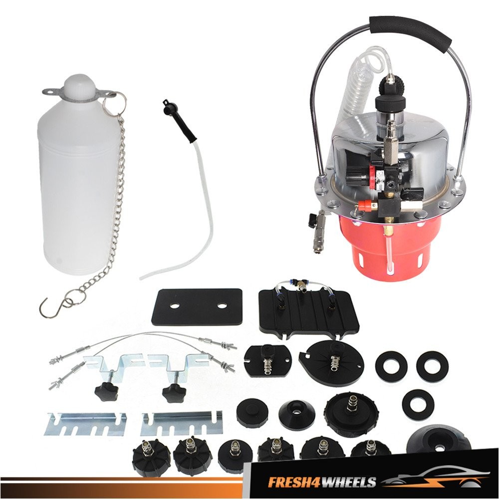 Portable Pneumatic Air Pressure Kit Brake & Clutch Bleeder Valve System Tool Set