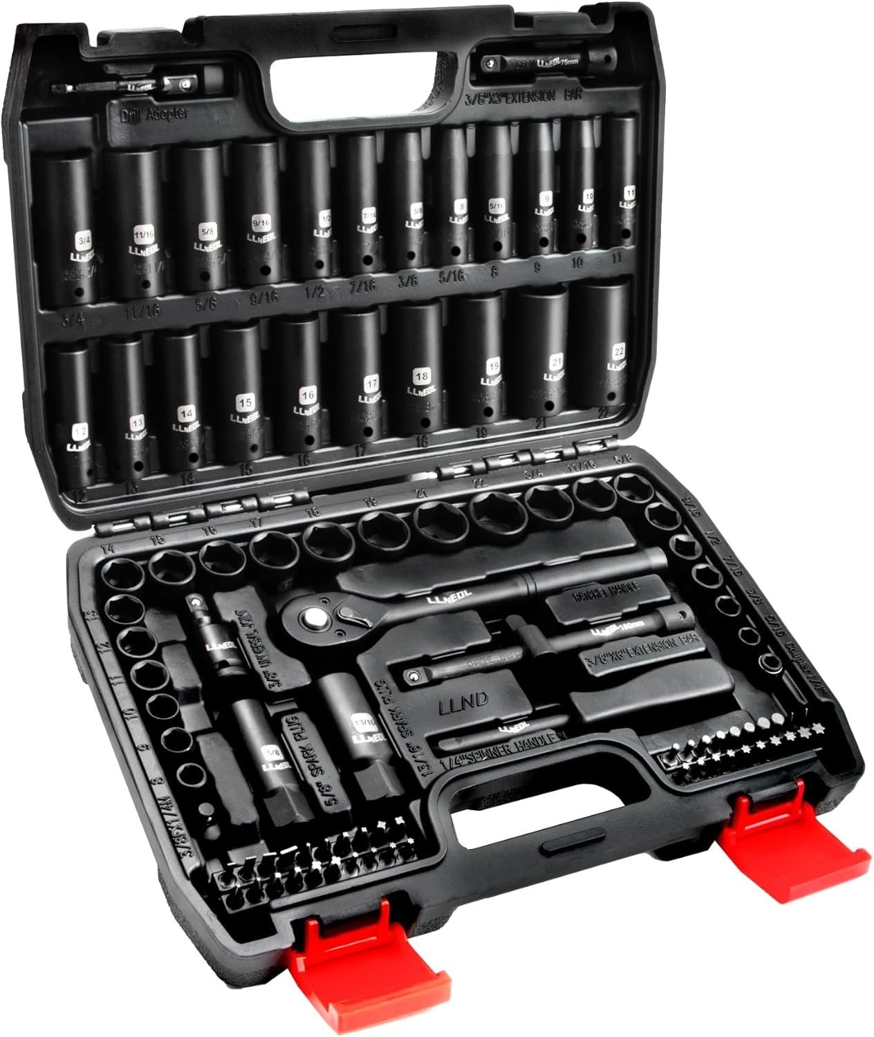High-Security 3/8′ Drive Socket Wrench Set – 95 Pieces with Organizing Box