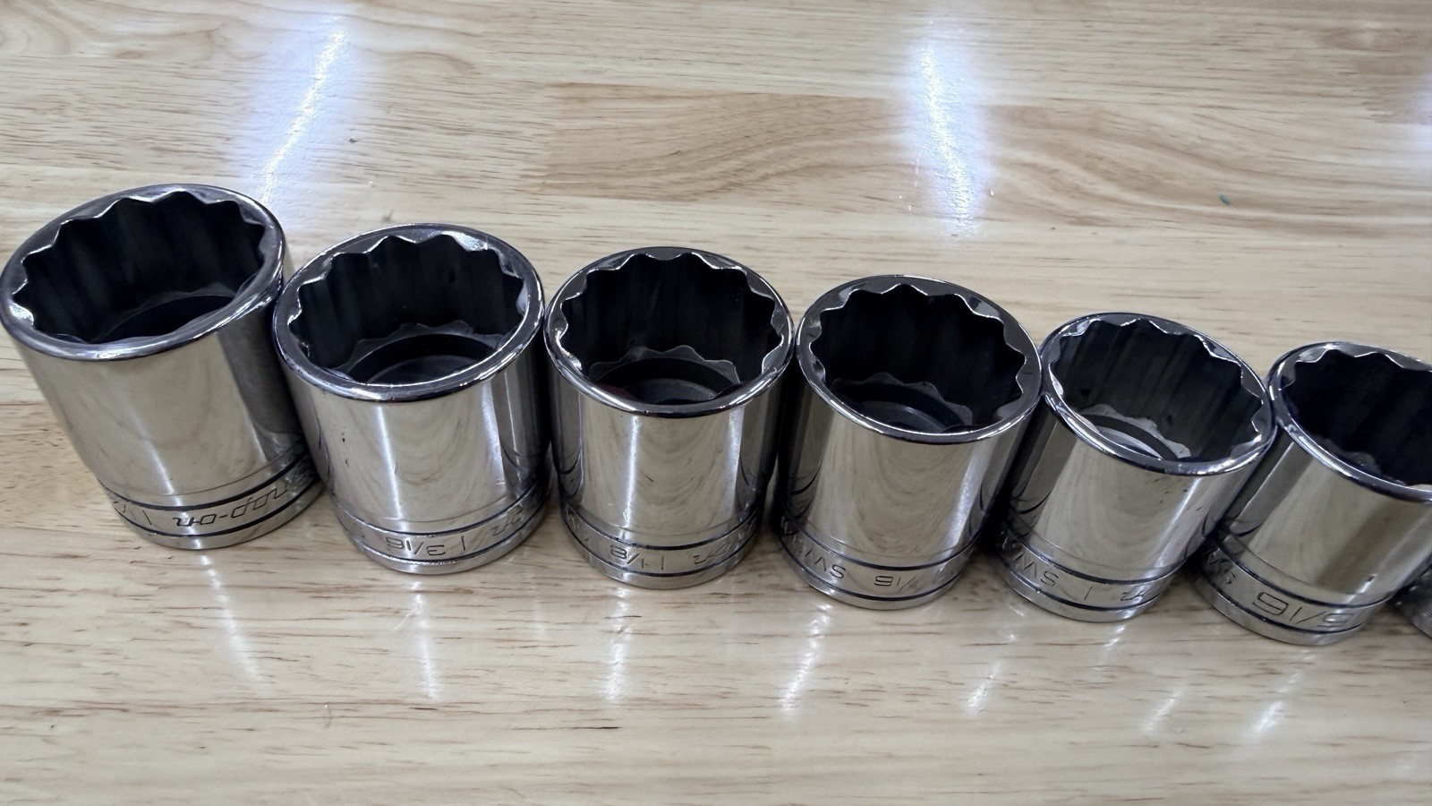 Snap-On USA Socket 12-Point 1/2″ Drive Chrome Shallow New Logo – Choose SAE Size