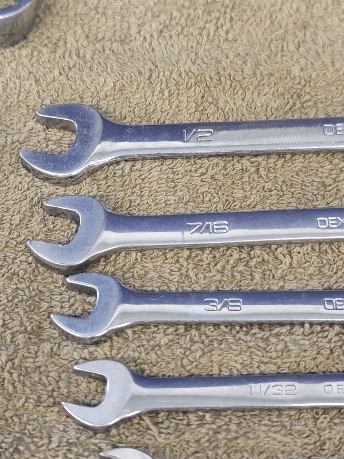 Snap on OEX Combination Wrench Set Sae 1″ 7/8 13/16 3/4 11/16 5/8 9/16 1/2 3/8