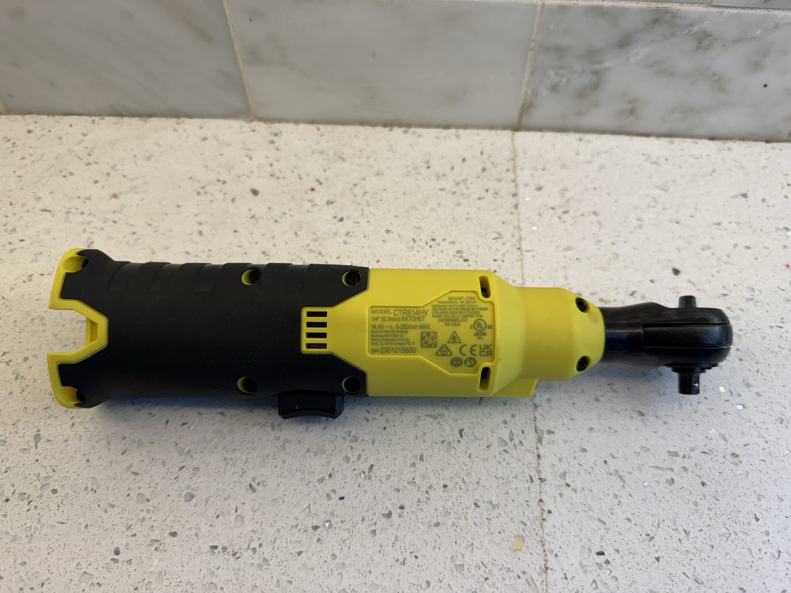 Snap-On CTR814HV Hi Viz 14.4v Brushless Cordless 1/4” Ratchet Tool Only