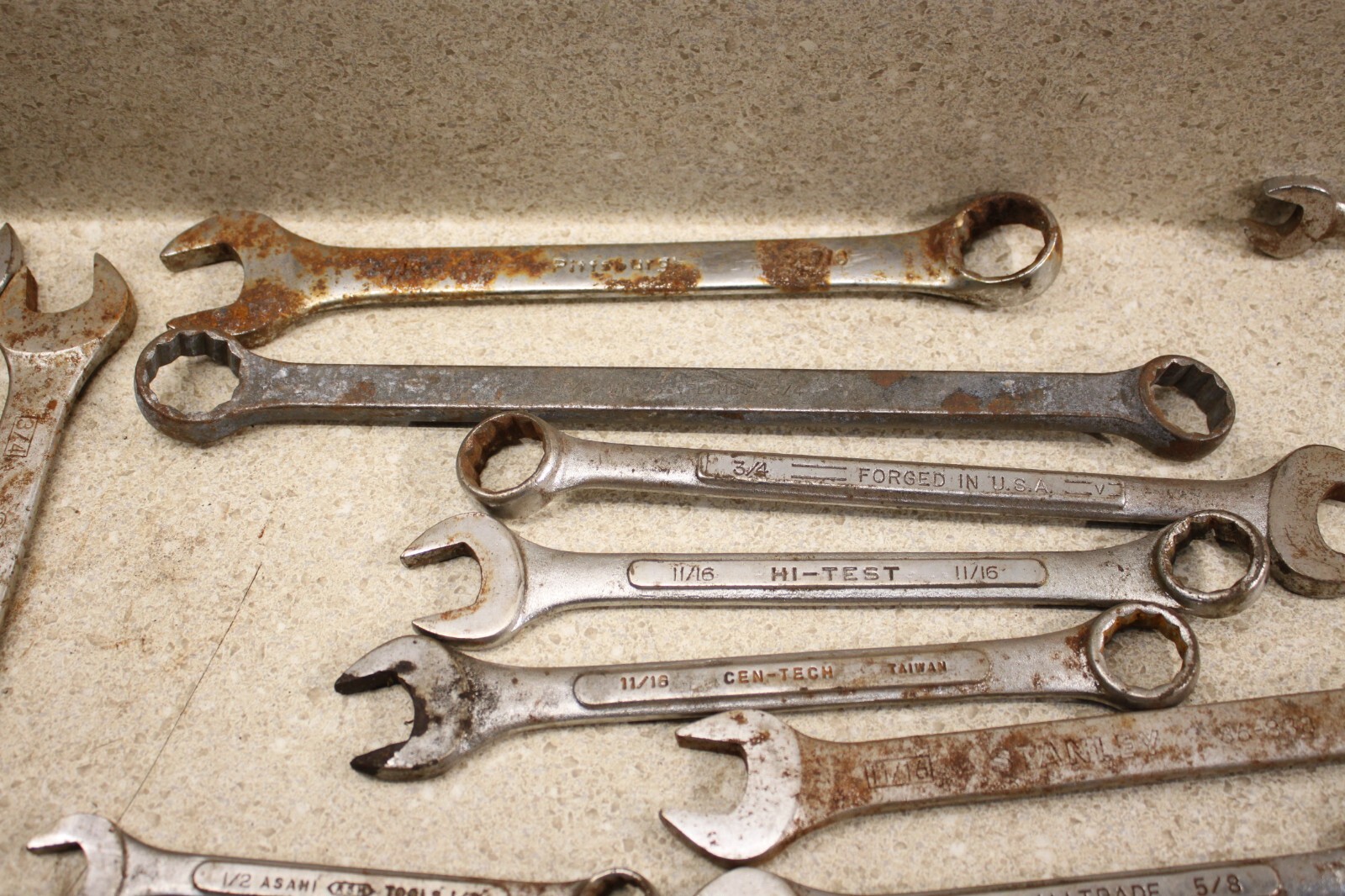 Lot Of Various Size SAE & Metric Wrenchs Line Wrench Vintage Old Tools 8432