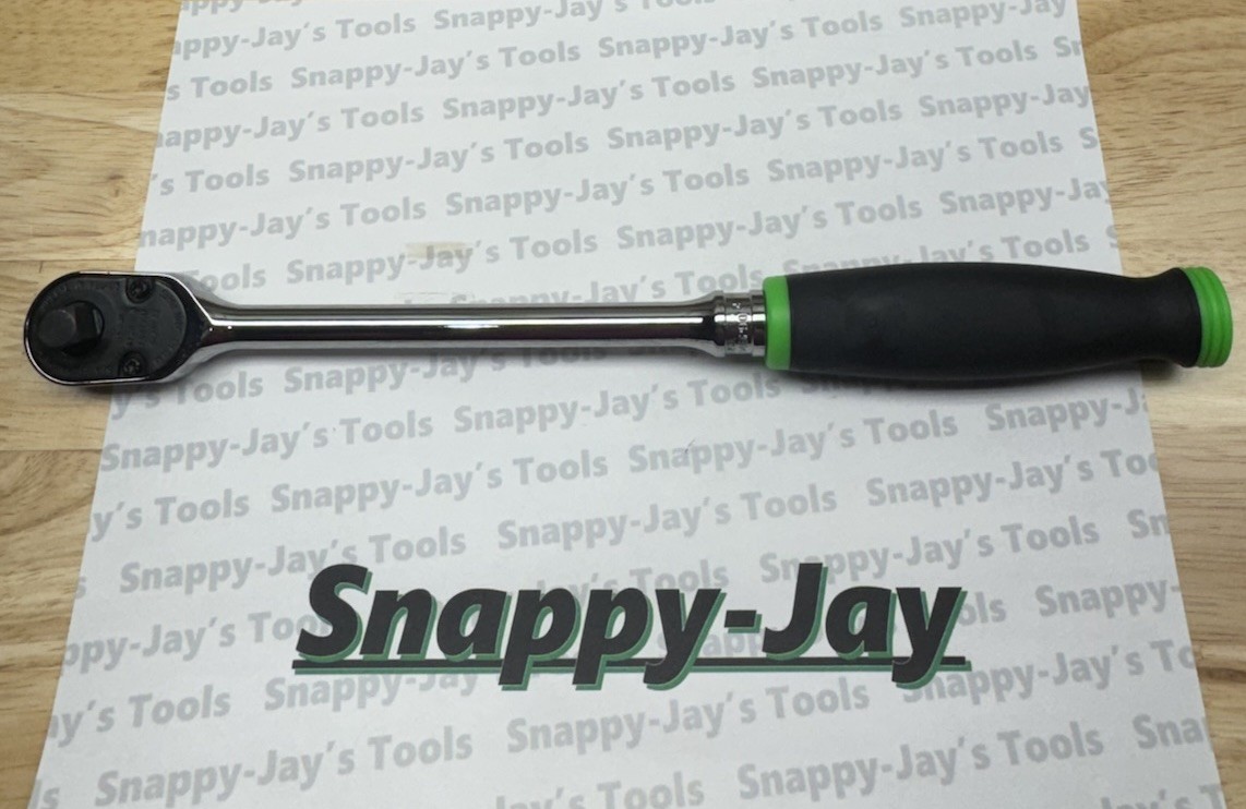 Snap-on Tools USA NEW 3/8″ Drive GREEN Soft Grip LONG Fixed Head Ratchet FHL80G