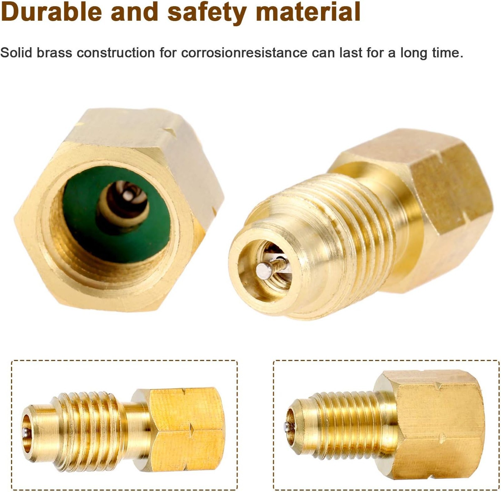 R1234yf Adapter with Valve Core Brass Conversion Kit 1/4 Inch SAE Female FL to