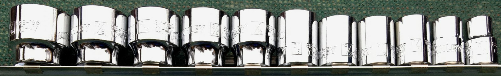 STANLEY 11 PC 3/8″ DRIVE SOCKET SET OLDER STYLE PLUS 3 PC SET – 2-WAY EXTENSIONS