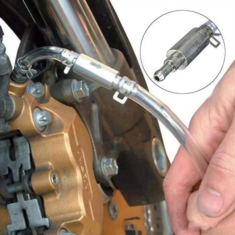 Brake Bleeder Hose, One Way Check Valve Tube Bleeding Tool Kit Silver US